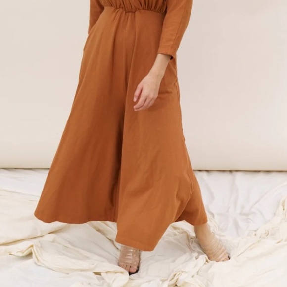 Mien Studios Sedona Dolman Sleeve Jumpsuit in Saddle Brown - Picture 2 of 8